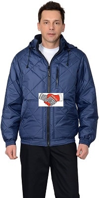 Куртка мужская, с капюшоном, темно-синяя 00414