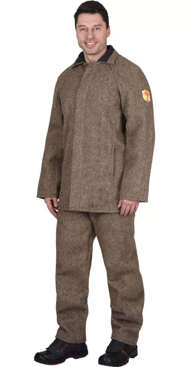 Костюм огнестойкий суконный: куртка, брюки серый 00744
