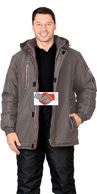 Куртка зимняя, мужская, цв. т-серый 02944