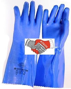 Перчатки “ОЙЛРЕЗИСТ” (ПВХ покрытие, интерлок, песчаное покрытие кисти и пальцев, дл.35см) 03138 (M, L, XL размер)