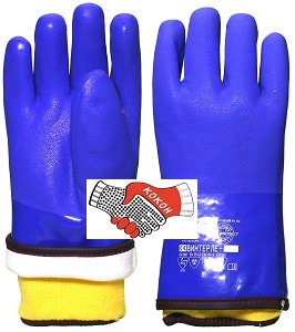 Перчатки утепленные “ВИНТЕРЛЕ+”, полное ПВХ-покрытие, вынимающийся акриловый вкладыш 03902