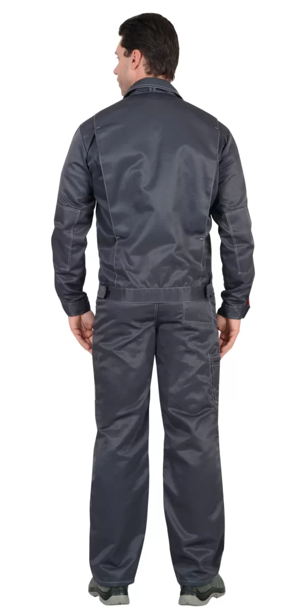 Костюм куртка с полукомбинезоном темно-серый со светло-серым 04014
