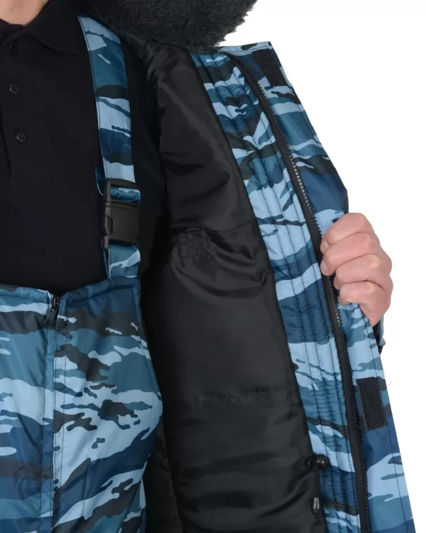 Костюм охраны зимний: куртка, п/комб. КМФ серый вихрь 04263