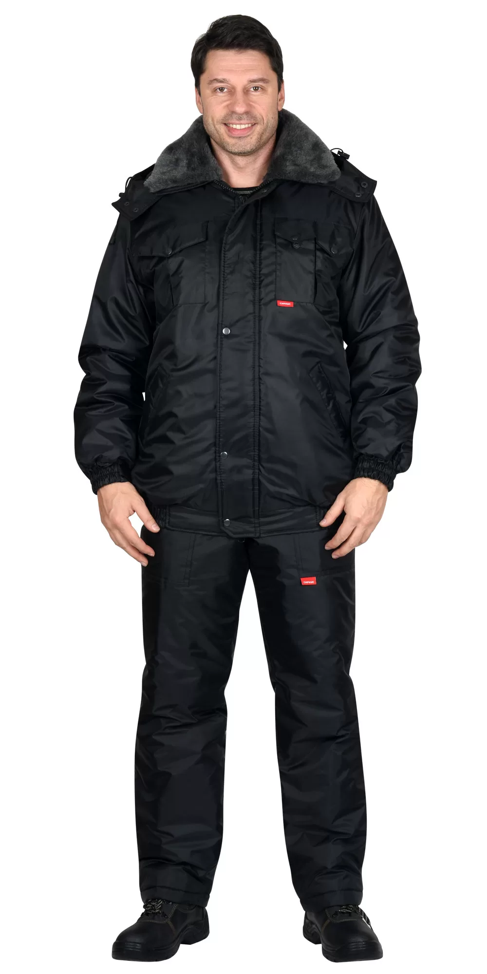 Куртка охранника утепленная, зимняя черная 05556