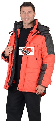 Куртка утепленная красная с черным 09364