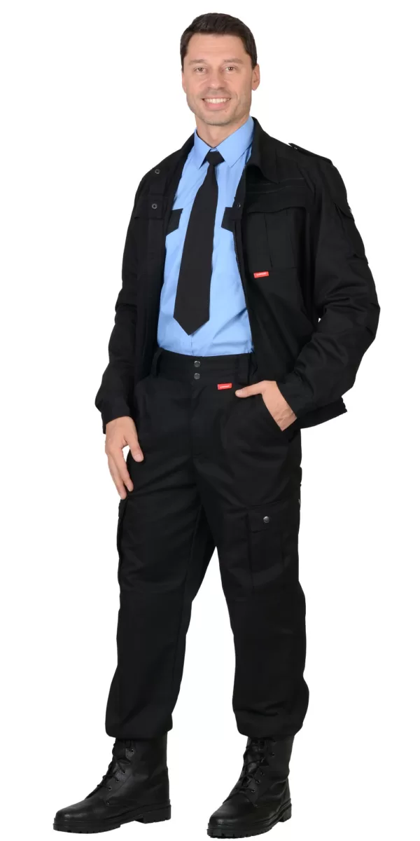 Костюм охраны: куртка, брюки Тк. Rodos (245 гр/кв.м) черный 102121
