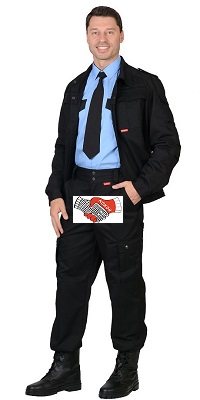 Костюм “СИРИУС-ТАЙФУН” : куртка, брюки Тк. Rodos (245 гр/кв.м) черный Кос102121