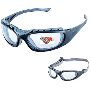Очки защитные открытые «БИТУРБО» съемные дужки, наголовная резинка в комплекте Ампаро 1086