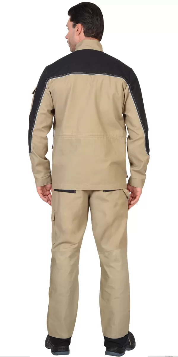 Костюм куртка, брюки песочный с черным пл. 275 г/кв.м 108875