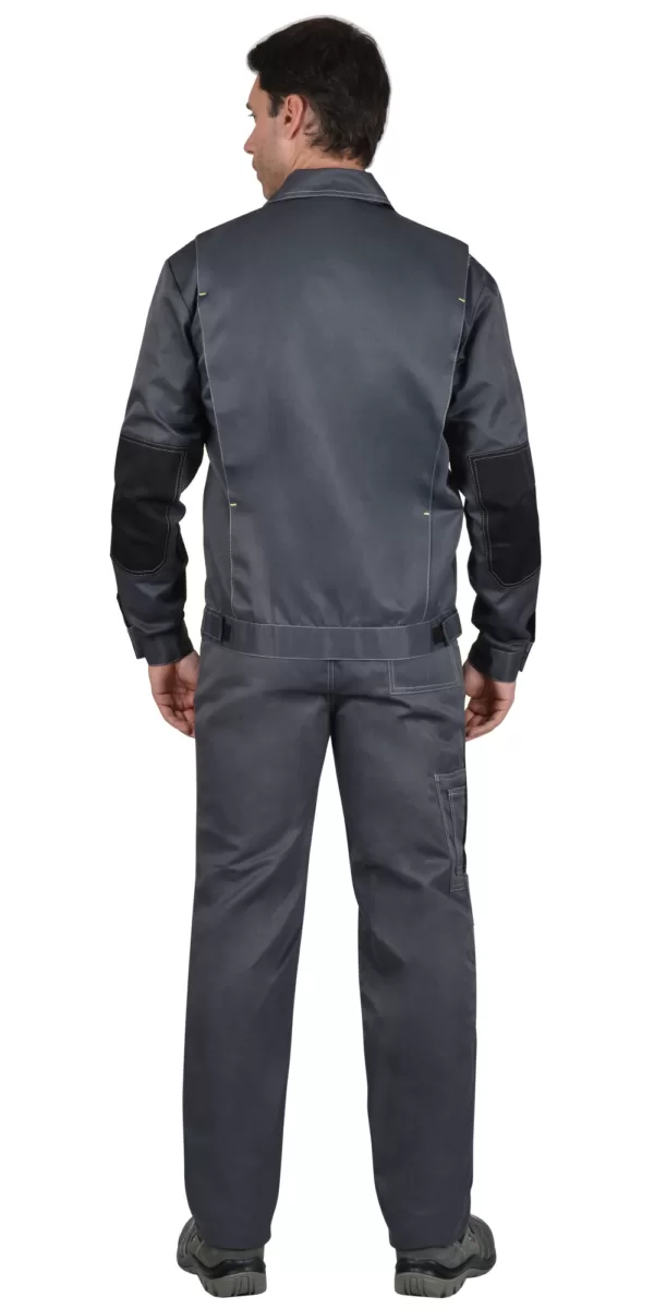 Костюм куртка с полукомбинезоном темно-серый с черным 112361