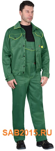Костюм куртка с полукомбинезоном зеленый с желтым 112560