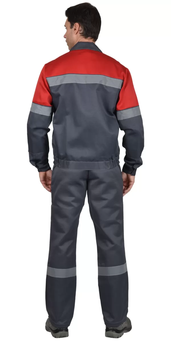 Костюм куртка с полукомбинезоном темно-серый с красным СОП 50 мм 113302