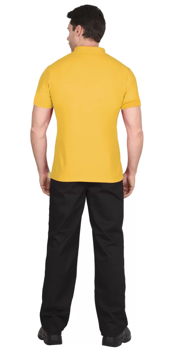 Рубашка-поло желтая короткие рукава с манжетом, пл.180 г/м2 113672