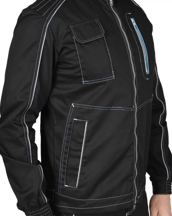 Костюм черный куртка с полукомбинезоном 121525