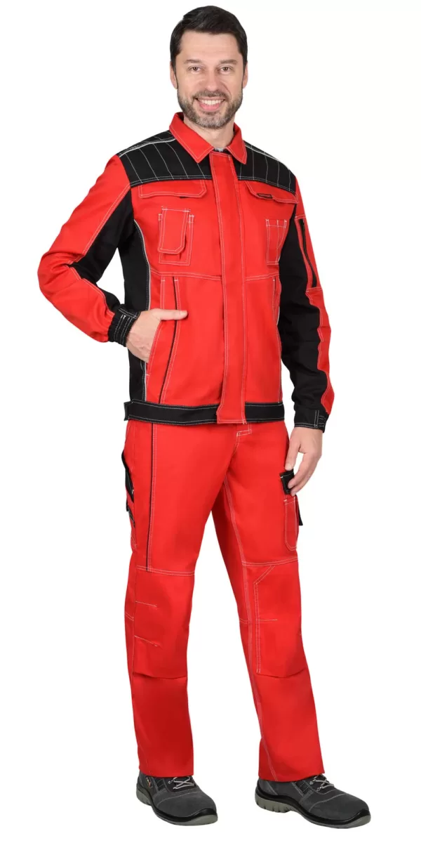 Костюм мужской красный куртка, брюки 126889