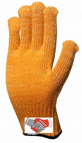 Рабочие перчатки трикотажные “Трактор” желтый класс вязки 7 ПЕР1300-2