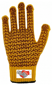Рабочие перчатки трикотажные с ПВХ рисунком Кросс-босс класс вязки 7 ПЕР1311-4