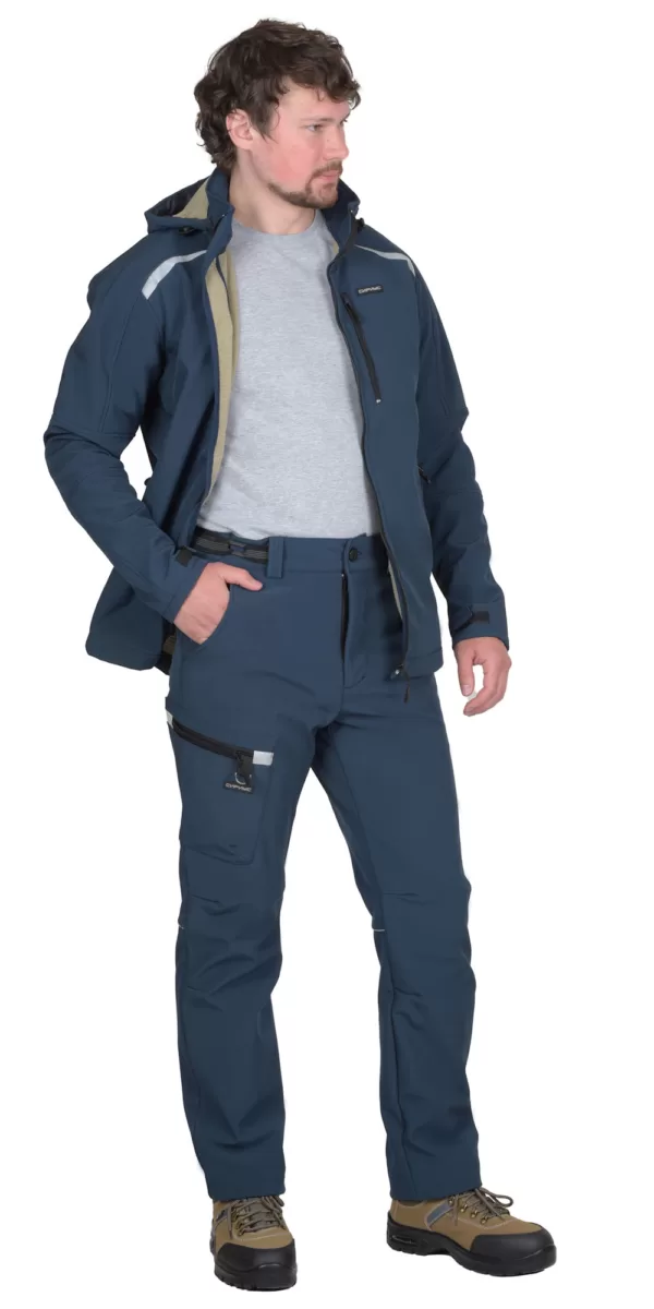 Костюм куртка, брюки, софтшелл синий 135260