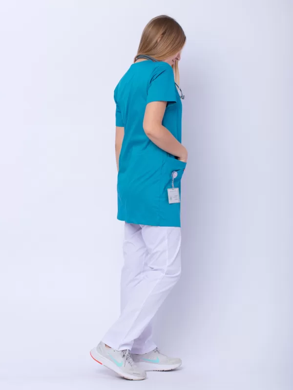 Блуза медицинская женская «Лонга», лагуна NEW