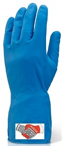 Перчатки хозяйственные латексные синие повышенной прочности HIGH RISK (XS, S, M, L, XL размер) 25пар в пачке