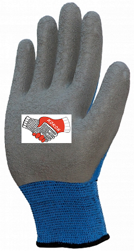 Перчатка трикотажная синяя Зефир ультра со вспененным латексом 3254-5