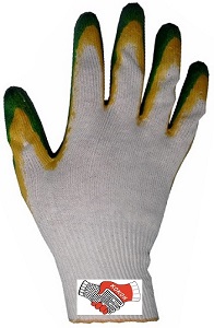 Обливные рабочие перчатки ХБ с двойным латексным покрытием 13 класс