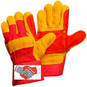 Улучшенные спилковые комбинированные перчатки с усилением Gward Docker Lux XY130