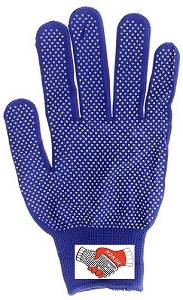 Перчатки трикотажные нейлоновые с ПВХ 13 класс (микроточка, цвет синий) ПЕР МИКРОТОЧКА