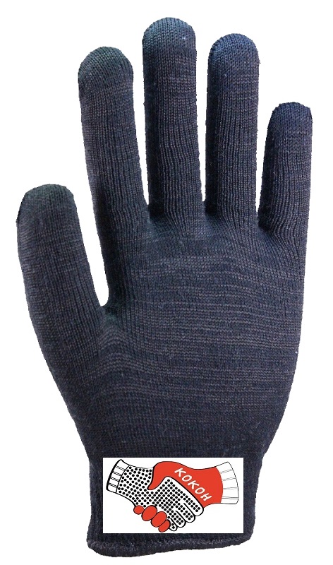 Рабочие утепленные полушерстяные перчатки двойные 10 класс ПЕР1012 в мешке 200 пар